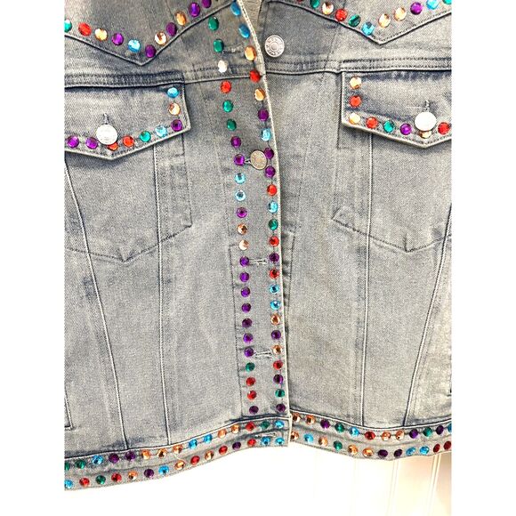 Blush Boutique Sequined Denim Jacket - Size Medium - Picture 3 of 5